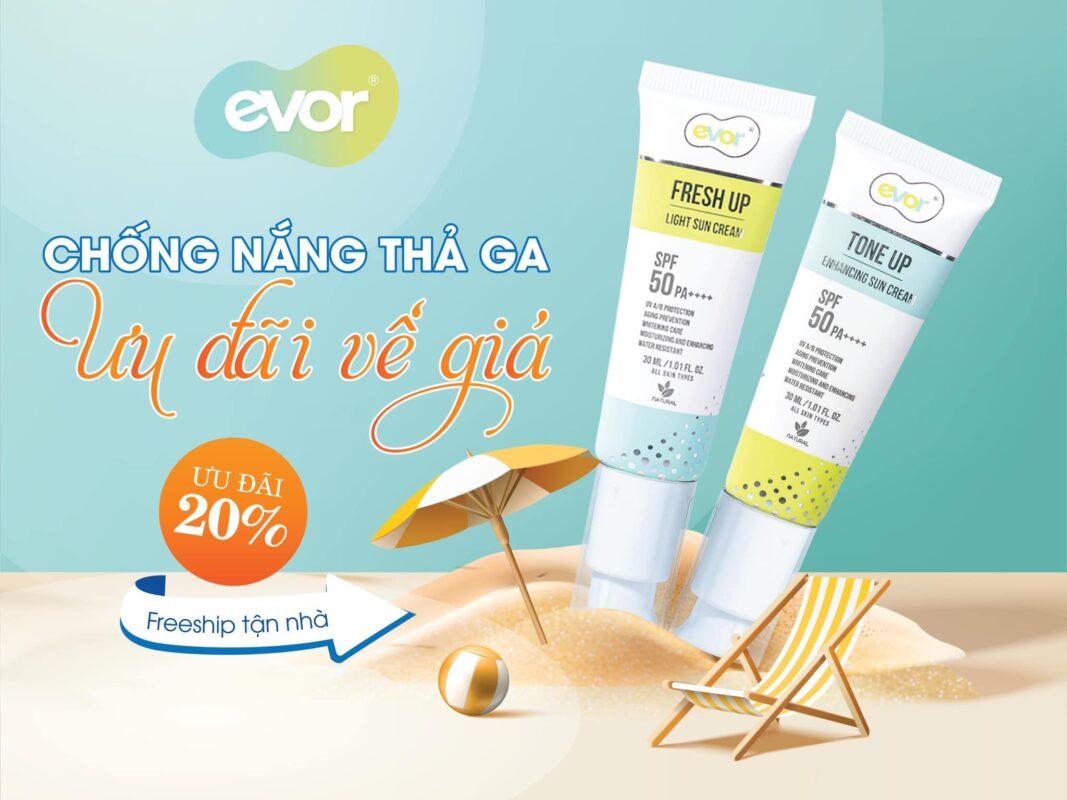 CHỐNG NẮNG THẢ GA ƯU ĐÃI VỀ GIÁ - LÊN ĐƠN NGAYYY ‼️-kem chống nắng evor-nước hoa evor-chăm sóc da evor-skincare