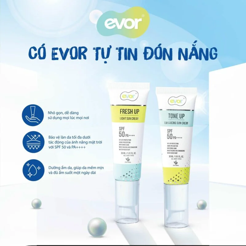 CÓ EVOR - Tự tin đón nắng ✨-kem chống nắng evor-nước hoa evor-chăm sóc da evor-skincare