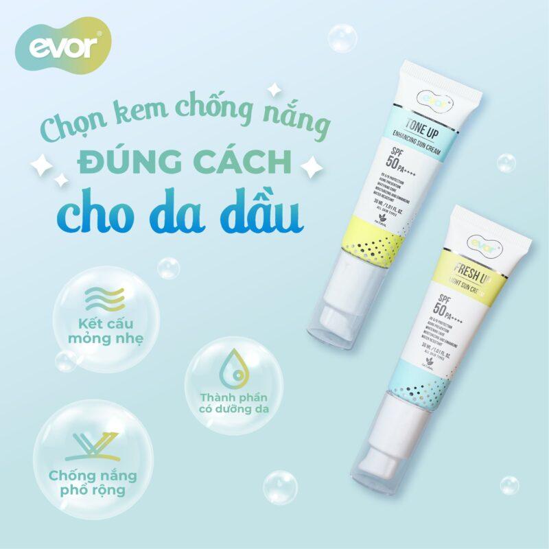 DA DẦU HẾT BUỒN RẦU VỚI 3 TIPS CHỌN KEM CHỐNG NẮNG ĐÚNG CÁCH everyday beauty cream EVOR