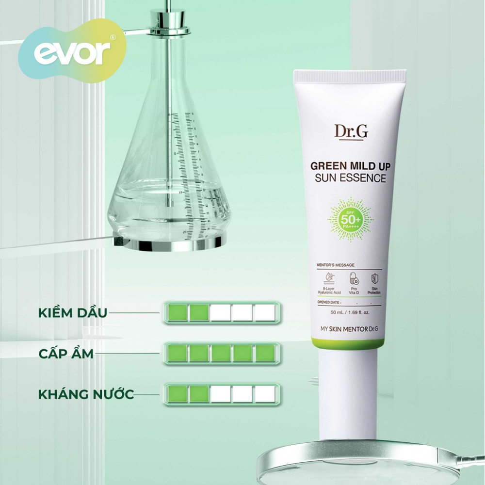 Kem-chong-nang-Dr-G-Green-Mild-Up-Sun-Essence-cho-da-kho